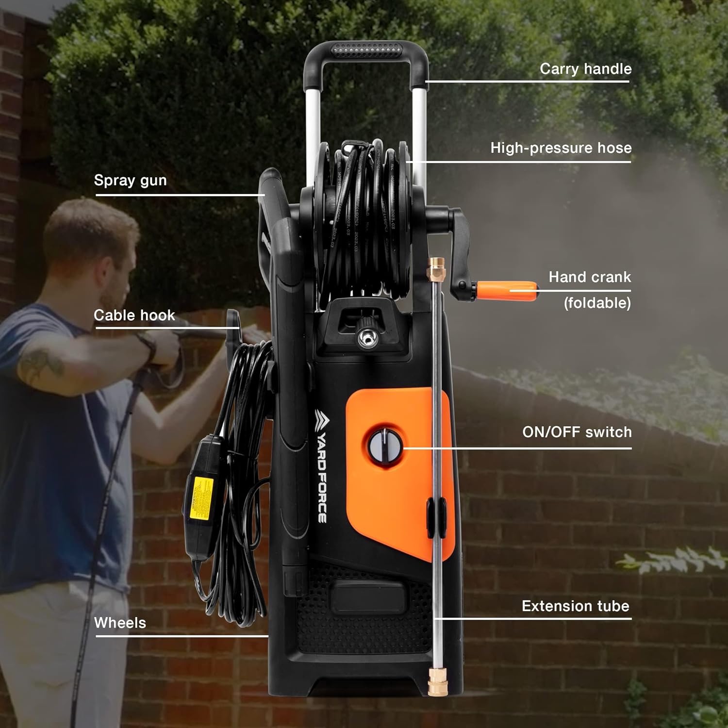 Yard Force EW U20 Electric Pressure Washer - 2000 PSI